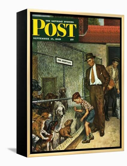 "Dog Pound," Saturday Evening Post Cover, September 17, 1949-Amos Sewell-Framed Premier Image Canvas