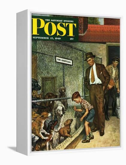 "Dog Pound," Saturday Evening Post Cover, September 17, 1949-Amos Sewell-Framed Premier Image Canvas