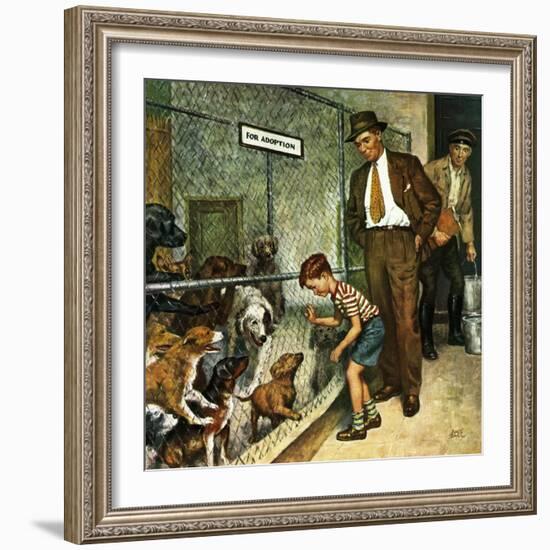 "Dog Pound," September 17, 1949-Amos Sewell-Framed Giclee Print