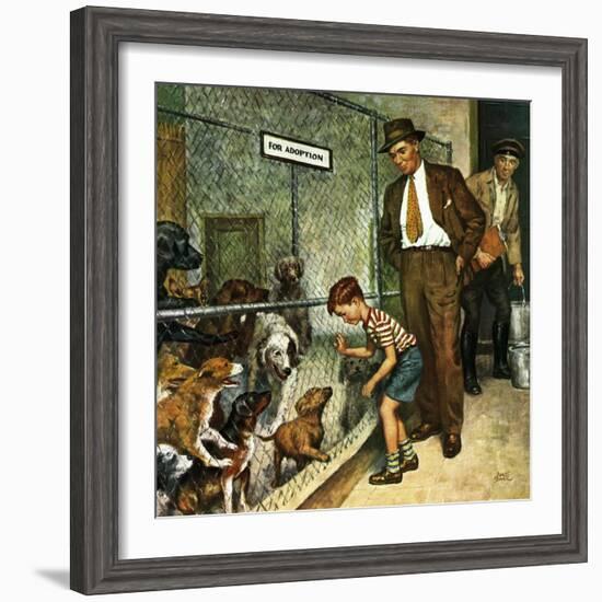 "Dog Pound," September 17, 1949-Amos Sewell-Framed Giclee Print