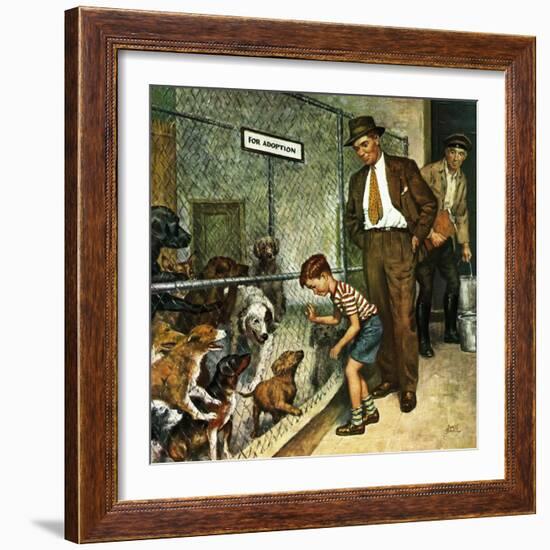 "Dog Pound," September 17, 1949-Amos Sewell-Framed Giclee Print