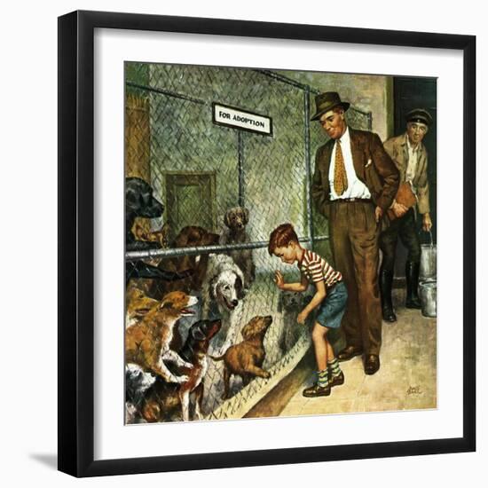 "Dog Pound," September 17, 1949-Amos Sewell-Framed Giclee Print