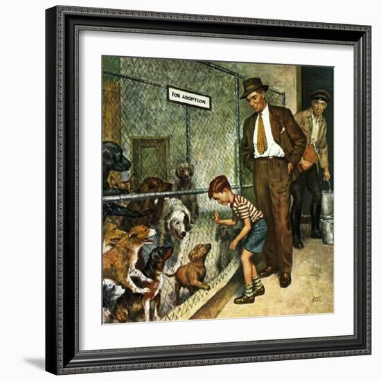 "Dog Pound," September 17, 1949-Amos Sewell-Framed Giclee Print