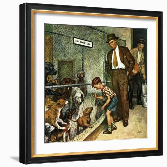 "Dog Pound," September 17, 1949-Amos Sewell-Framed Giclee Print