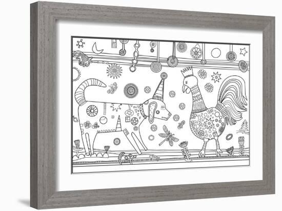 Dog Rooster CB-Jill Mayberg-Framed Giclee Print