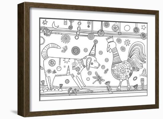 Dog Rooster CB-Jill Mayberg-Framed Giclee Print