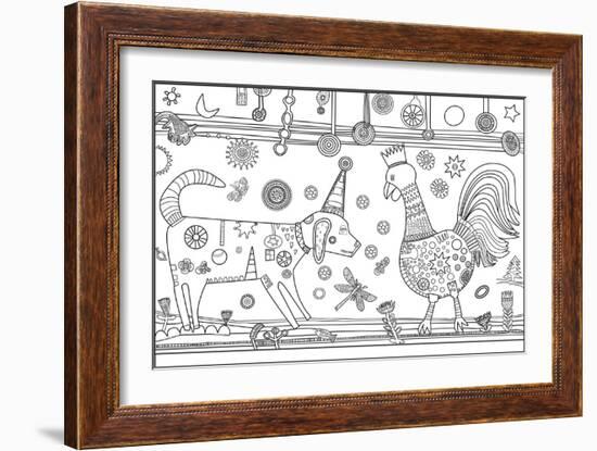 Dog Rooster CB-Jill Mayberg-Framed Giclee Print