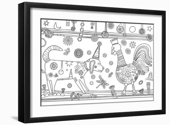 Dog Rooster CB-Jill Mayberg-Framed Giclee Print