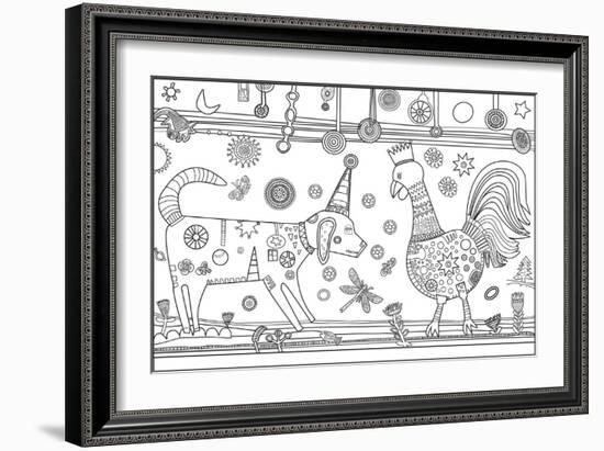 Dog Rooster CB-Jill Mayberg-Framed Giclee Print