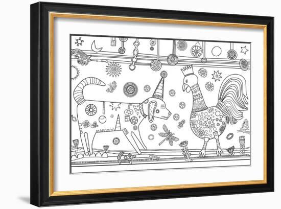 Dog Rooster CB-Jill Mayberg-Framed Giclee Print