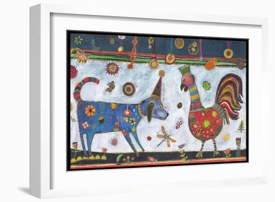 Dog Rooster Color-Jill Mayberg-Framed Giclee Print