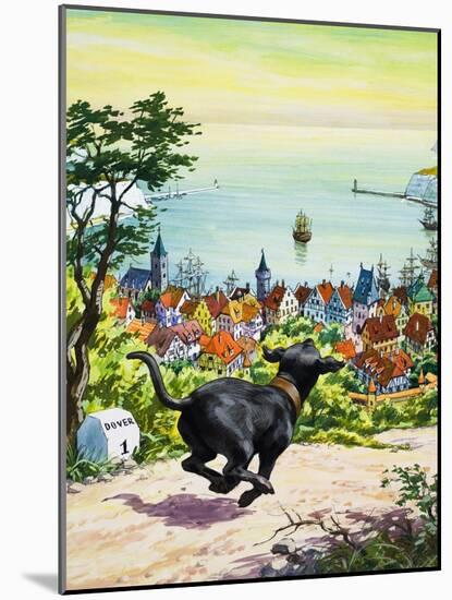 Dog Running to Find His Master, 1969-English School-Mounted Giclee Print