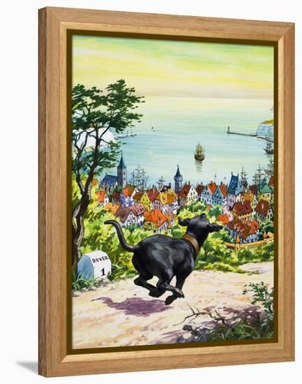 Dog Running to Find His Master, 1969-English School-Framed Premier Image Canvas