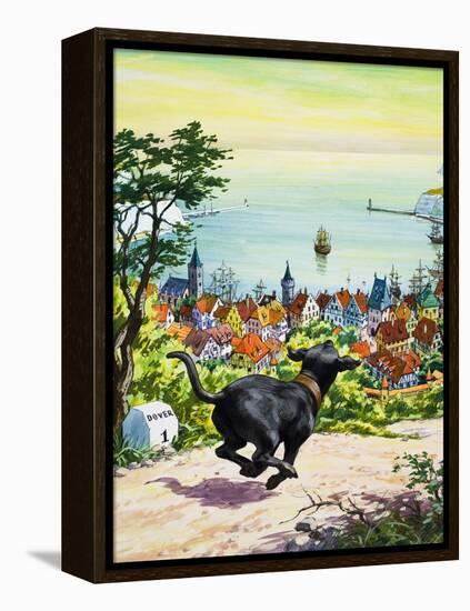 Dog Running to Find His Master, 1969-English School-Framed Premier Image Canvas