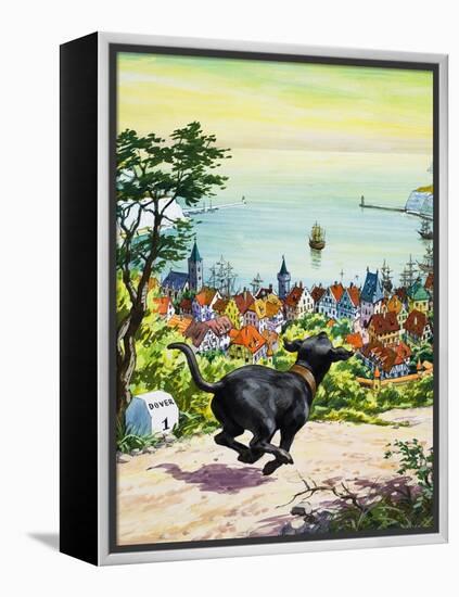 Dog Running to Find His Master, 1969-English School-Framed Premier Image Canvas