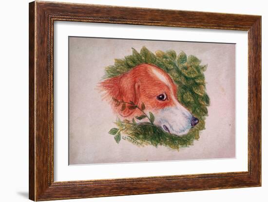 Dog's Head-Louis Wain-Framed Giclee Print