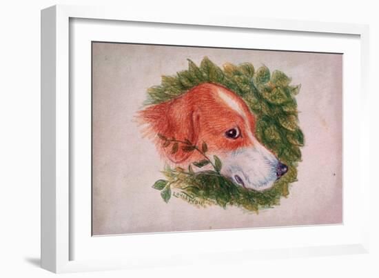 Dog's Head-Louis Wain-Framed Giclee Print