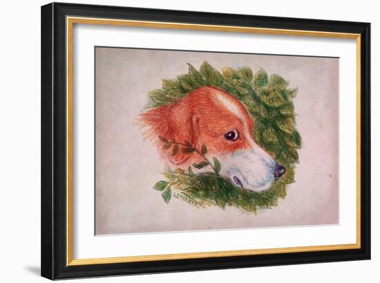 Dog's Head-Louis Wain-Framed Giclee Print