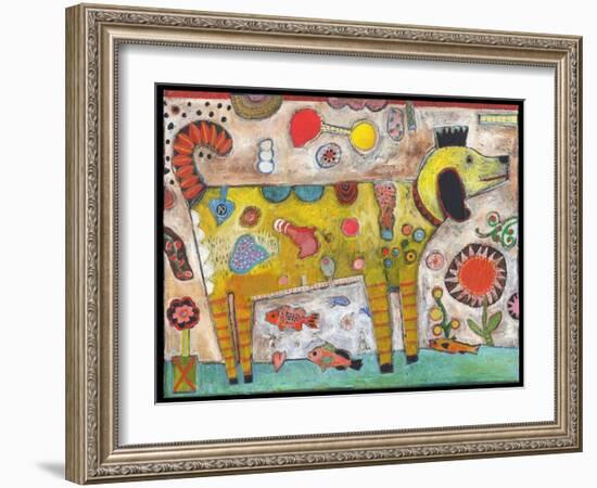 Dog Sea Fish Color-Jill Mayberg-Framed Giclee Print