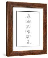 Dog sits, scratches the ground, barks and sits again. - New Yorker Cartoon-George Booth-Framed Premium Giclee Print