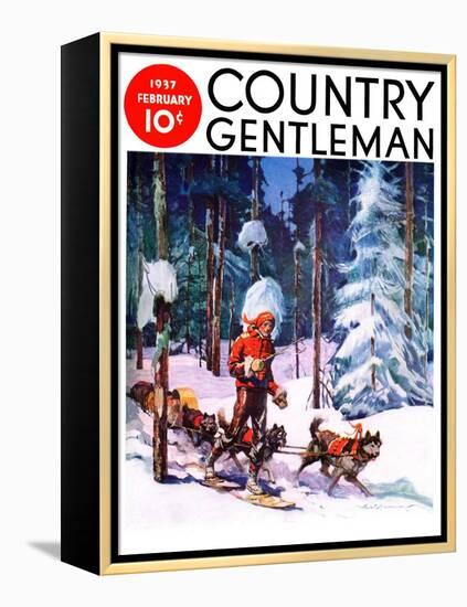 "Dog Sled," Country Gentleman Cover, February 1, 1937-Frank Schoonover-Framed Premier Image Canvas