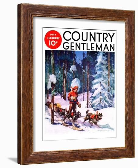 "Dog Sled," Country Gentleman Cover, February 1, 1937-Frank Schoonover-Framed Giclee Print