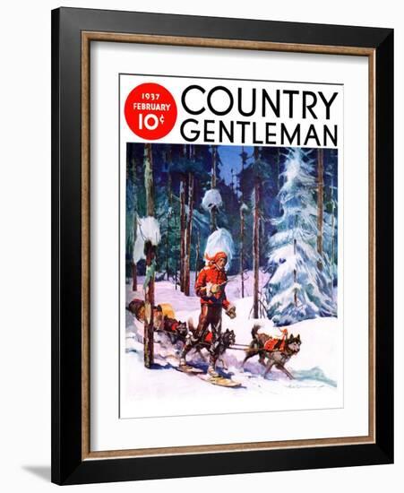 "Dog Sled," Country Gentleman Cover, February 1, 1937-Frank Schoonover-Framed Giclee Print