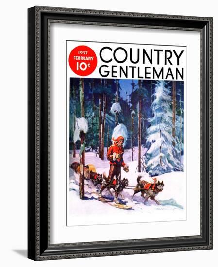 "Dog Sled," Country Gentleman Cover, February 1, 1937-Frank Schoonover-Framed Giclee Print