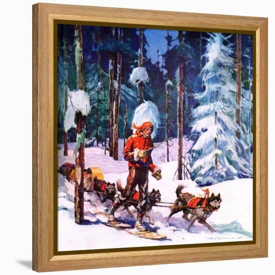 "Dog Sled,"February 1, 1937-Frank Schoonover-Framed Premier Image Canvas