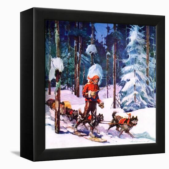 "Dog Sled,"February 1, 1937-Frank Schoonover-Framed Premier Image Canvas