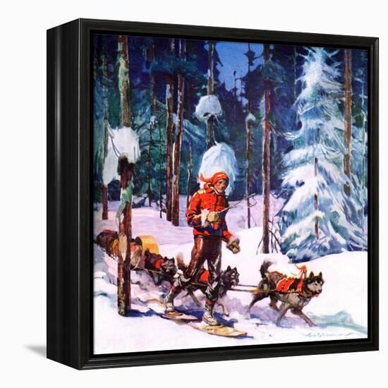 "Dog Sled,"February 1, 1937-Frank Schoonover-Framed Premier Image Canvas