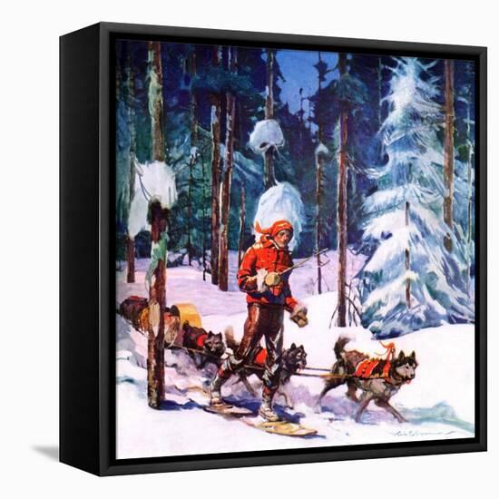 "Dog Sled,"February 1, 1937-Frank Schoonover-Framed Premier Image Canvas