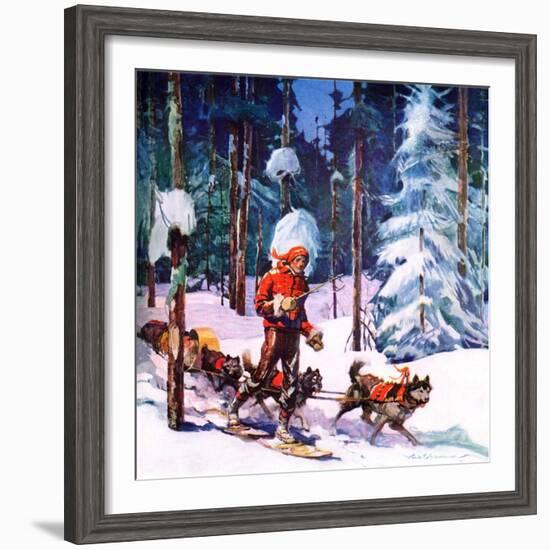 "Dog Sled,"February 1, 1937-Frank Schoonover-Framed Giclee Print