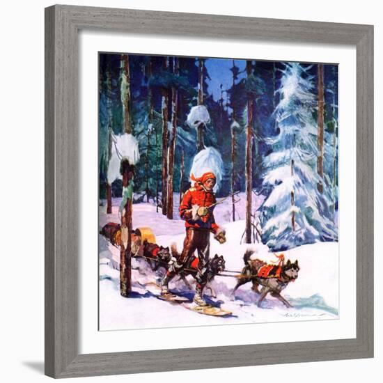 "Dog Sled,"February 1, 1937-Frank Schoonover-Framed Giclee Print