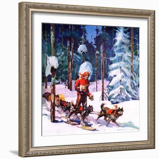 "Dog Sled,"February 1, 1937-Frank Schoonover-Framed Giclee Print