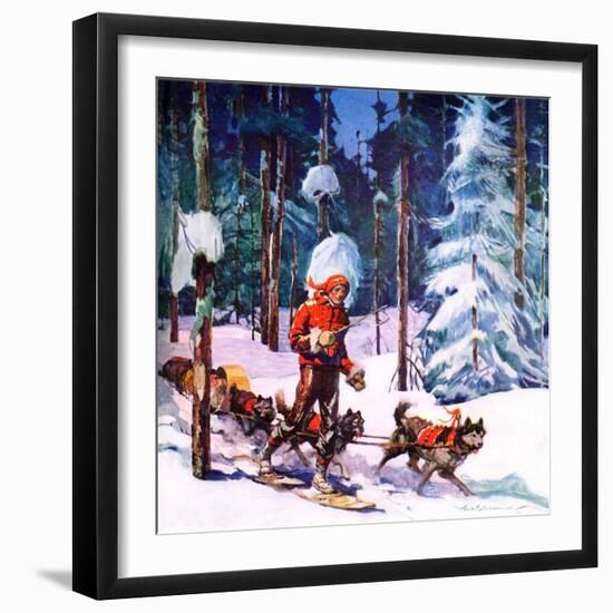 "Dog Sled,"February 1, 1937-Frank Schoonover-Framed Giclee Print