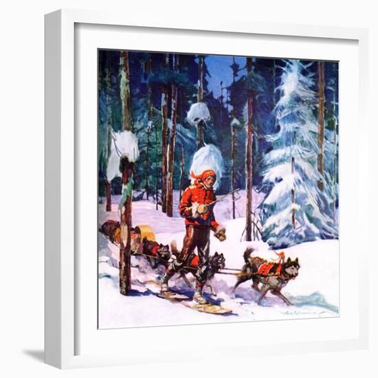 "Dog Sled,"February 1, 1937-Frank Schoonover-Framed Giclee Print