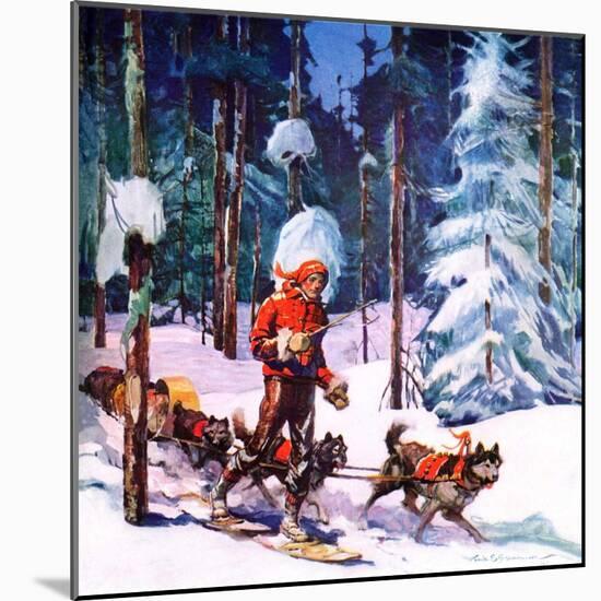 "Dog Sled,"February 1, 1937-Frank Schoonover-Mounted Giclee Print