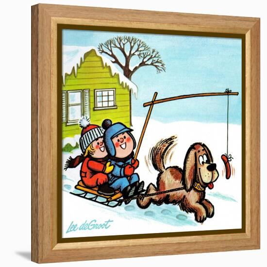 Dog Sledding - Jack & Jill-Lee de Groot-Framed Premier Image Canvas