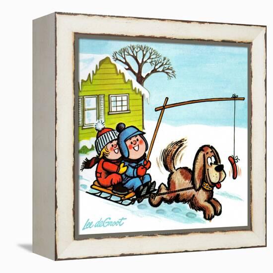 Dog Sledding - Jack & Jill-Lee de Groot-Framed Premier Image Canvas