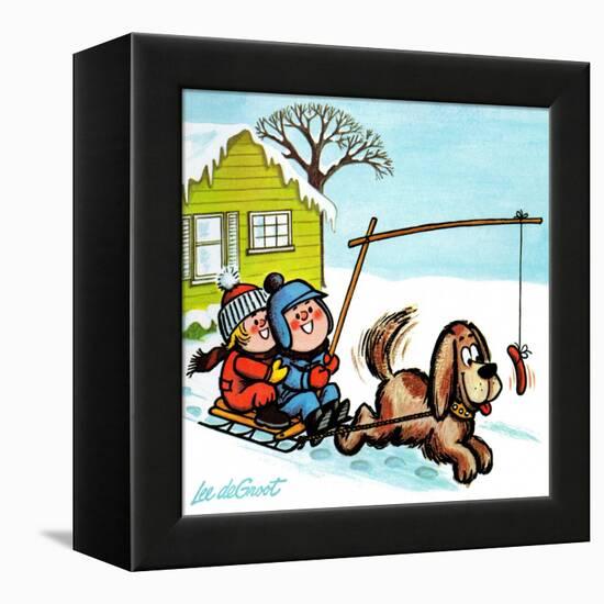 Dog Sledding - Jack & Jill-Lee de Groot-Framed Premier Image Canvas