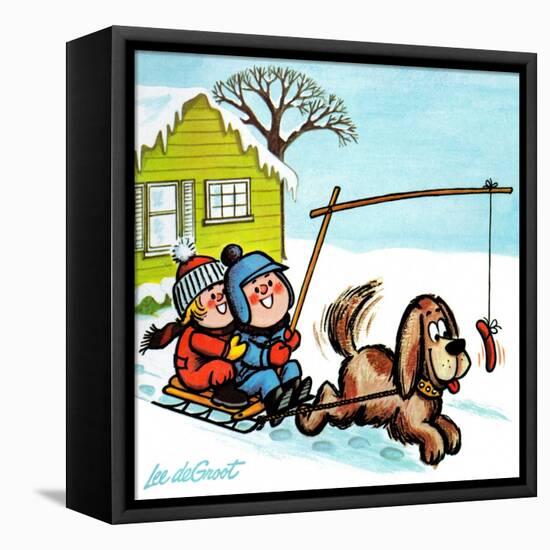 Dog Sledding - Jack & Jill-Lee de Groot-Framed Premier Image Canvas