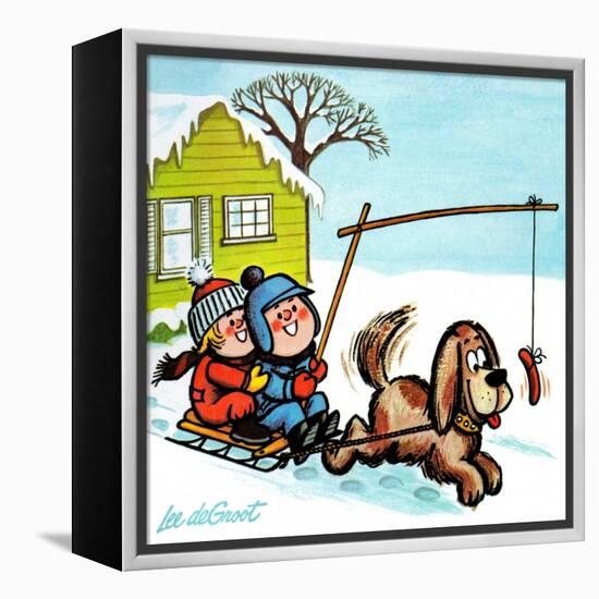 Dog Sledding - Jack & Jill-Lee de Groot-Framed Premier Image Canvas