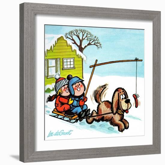 Dog Sledding - Jack & Jill-Lee de Groot-Framed Giclee Print