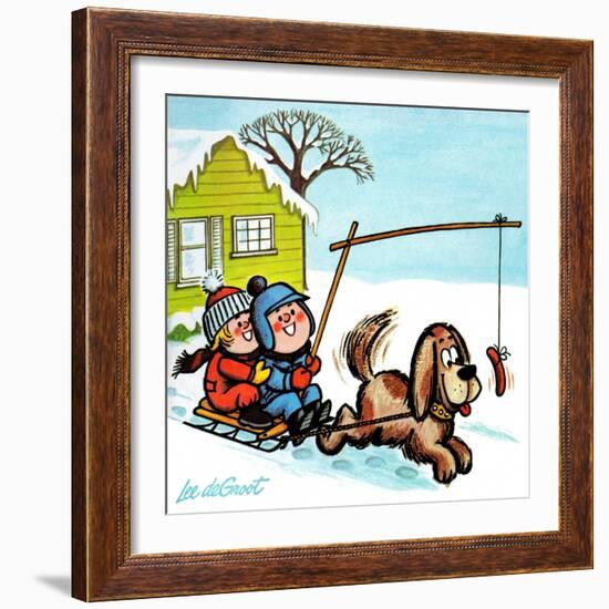 Dog Sledding - Jack & Jill-Lee de Groot-Framed Giclee Print