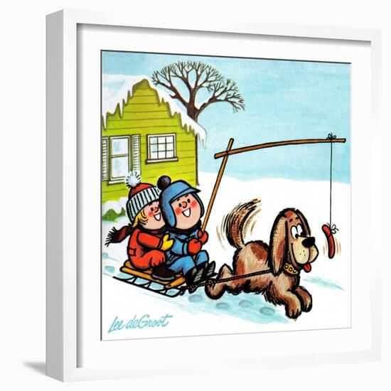 Dog Sledding - Jack & Jill-Lee de Groot-Framed Giclee Print