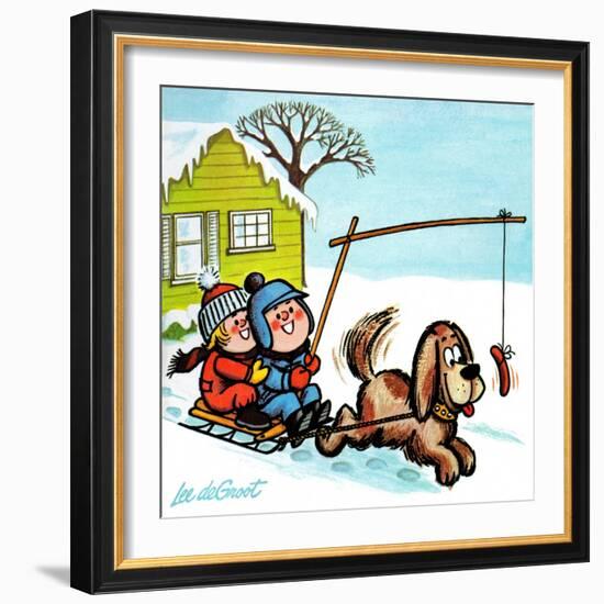 Dog Sledding - Jack & Jill-Lee de Groot-Framed Giclee Print