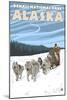 Dog Sledding Scene, Denali National Park, Alaska-Lantern Press-Mounted Art Print