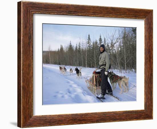 Dog Sledding with Aventure Inukshuk, Quebec, Canada-Alison Wright-Framed Photographic Print