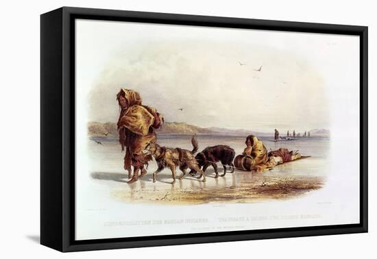 Dog Sledges of the Mandan Indians-Karl Bodmer-Framed Premier Image Canvas